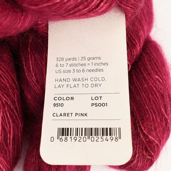 Purl Soho Tussock Yarn 4 Skeins Super Fine Kid Mohair Silk Claret Pink - Picture 4 of 4